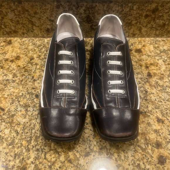 Linea Stretch Walter Genuin Luxury  Leather Golf Shoes 7.5 Sneakers Italy Brown - Picture 2 of 12